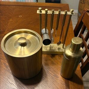 Project 62 Home Bar Set - Ice Bucket, Cocktail Shaker & Tool Stand